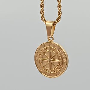 Compass Necklace, North Star NecklaceForMen, Customized Men&#39;s Compass Necklace, Valentine&#39;s Day Gift, Personalized Engraved Necklace For Men