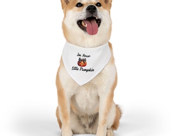 Pumpkin Pet Bandana, Adjustable Halloween Dog Costume