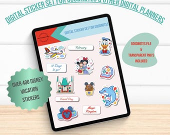 Disney Vacation Digital Planner Stickers, GoodNotes PNG Icons (400 Plus) (Digital Download)