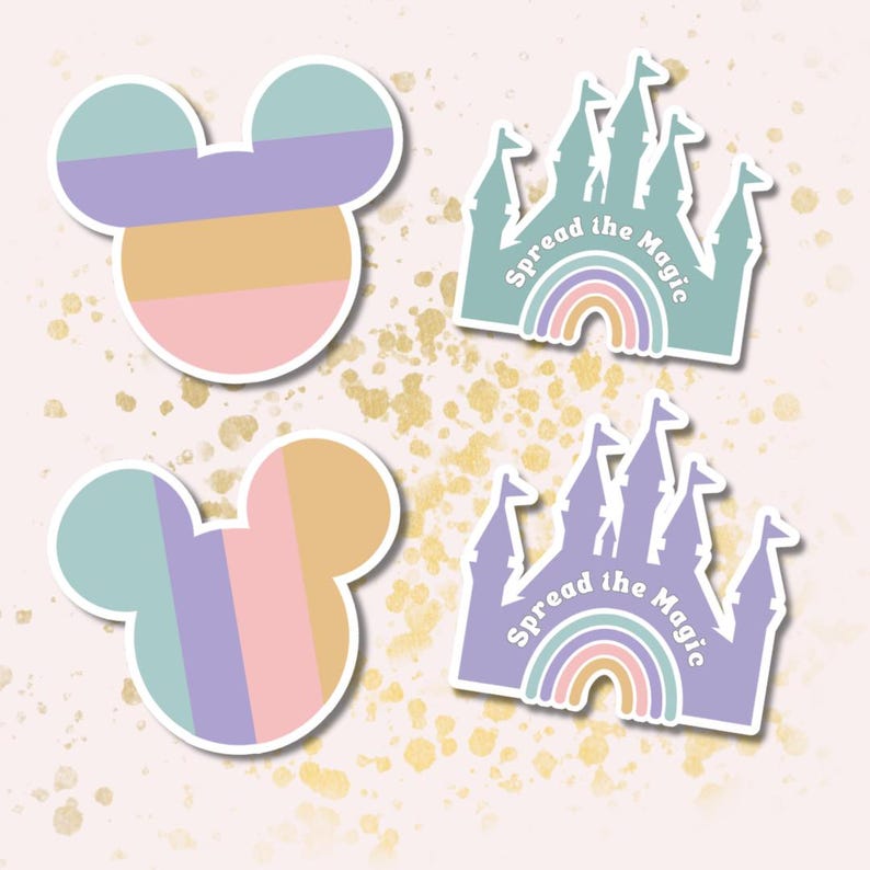 Pixie Dust Sticker Examples Pastel Pixie Dust Stickers Printable, Disney Trip Surprise Stickers ...
