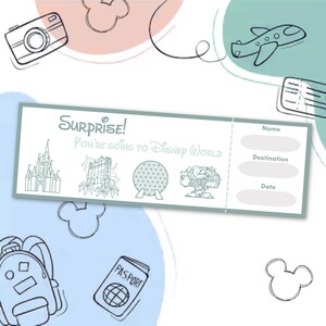 WDW Trip Ticket, Magical Reveal, Digital Download, Holiday Surprise Announcement, Disney World Suprise Trip, Vacation Reveal Ticket