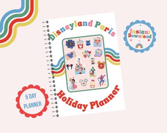 Planificador de viajes a Disneyland París, itinerario de vacaciones arcoíris (PDF imprimible)