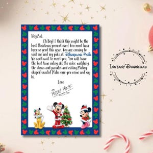 Disneyland Paris Trip Letter, Magical Christmas Reveal, Digital Download, Holiday Surprise Announcement, Christmas Surprise, Vacation
