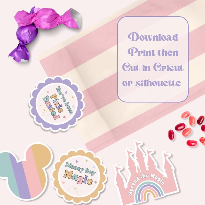 Pixie Dust Sticker Examples Pastel Pixie Dust Stickers Printable, Disney Trip Surprise Stickers ...
