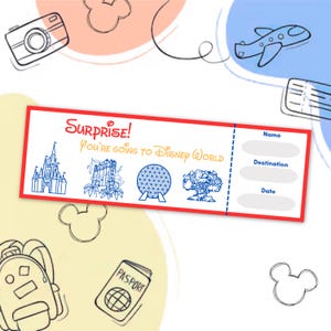WDW Trip Ticket, Magical Reveal, Digital Download, Holiday Surprise Announcement, Disney World Suprise Trip, Vacation Reveal Ticket