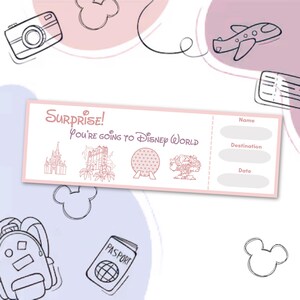 WDW Trip Ticket, Magical Reveal, Digital Download, Holiday Surprise Announcement, Disney World Suprise Trip, Vacation Reveal Ticket