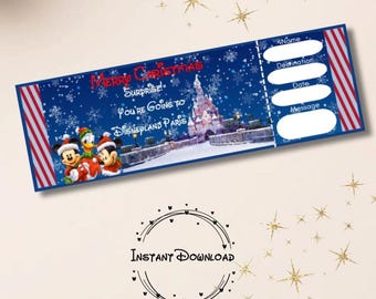 Boleto de viaje a Disneyland París, Revelación mágica de Navidad, Descarga digital, Anuncio sorpresa navideña, Sorpresa navideña, Vacaciones en París