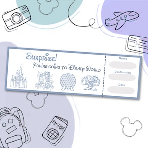 WDW Trip Ticket, Magical Reveal, Digital Download, Holiday Surprise Announcement, Disney World Suprise Trip, Vacation Reveal Ticket