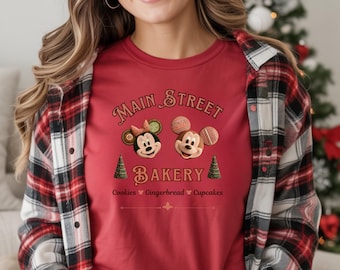 Main Street Bakery Christmas PNG, Disney Christmas Clipart, Transparent PNG for t-shirts, Digital Download, Mickey and Minnie, Gingerbread