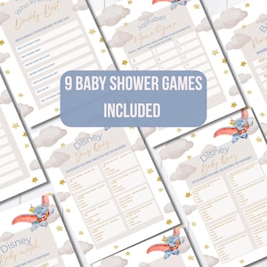 Dumbo Baby Shower Games, Flying Elephant Theme (Digital Download)