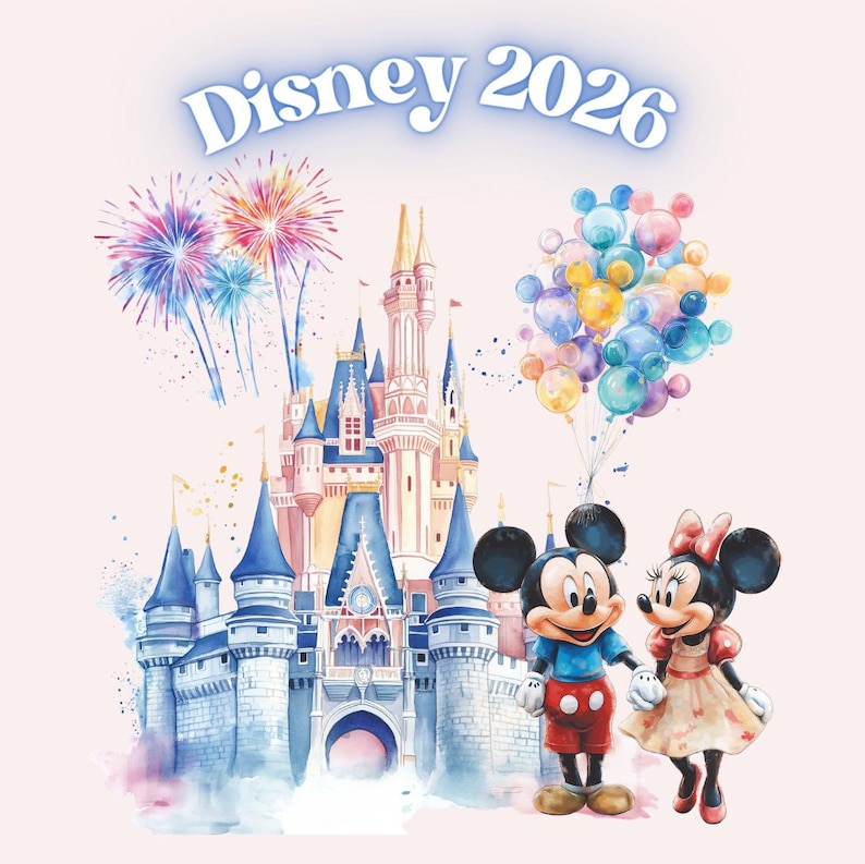 Disney Vacation Clipart Bundle PNG | 120+ Watercolor Theme Park Graphics | Instant Download | Cricut & Sublimation Designs image 4