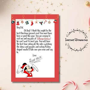 Disney World Trip Letter, Magical Christmas Reveal, Digital Download, Holiday Surprise Announcement, Christmas Surprise, Vacation