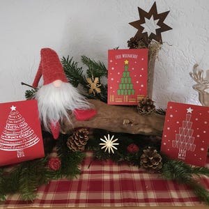 Palatinate Christmas postcards: &quot;Froe Woinachde&quot;, &quot;Christmas tree&quot;, &quot;Christmas Dubbebaum with wine box gifts&quot;