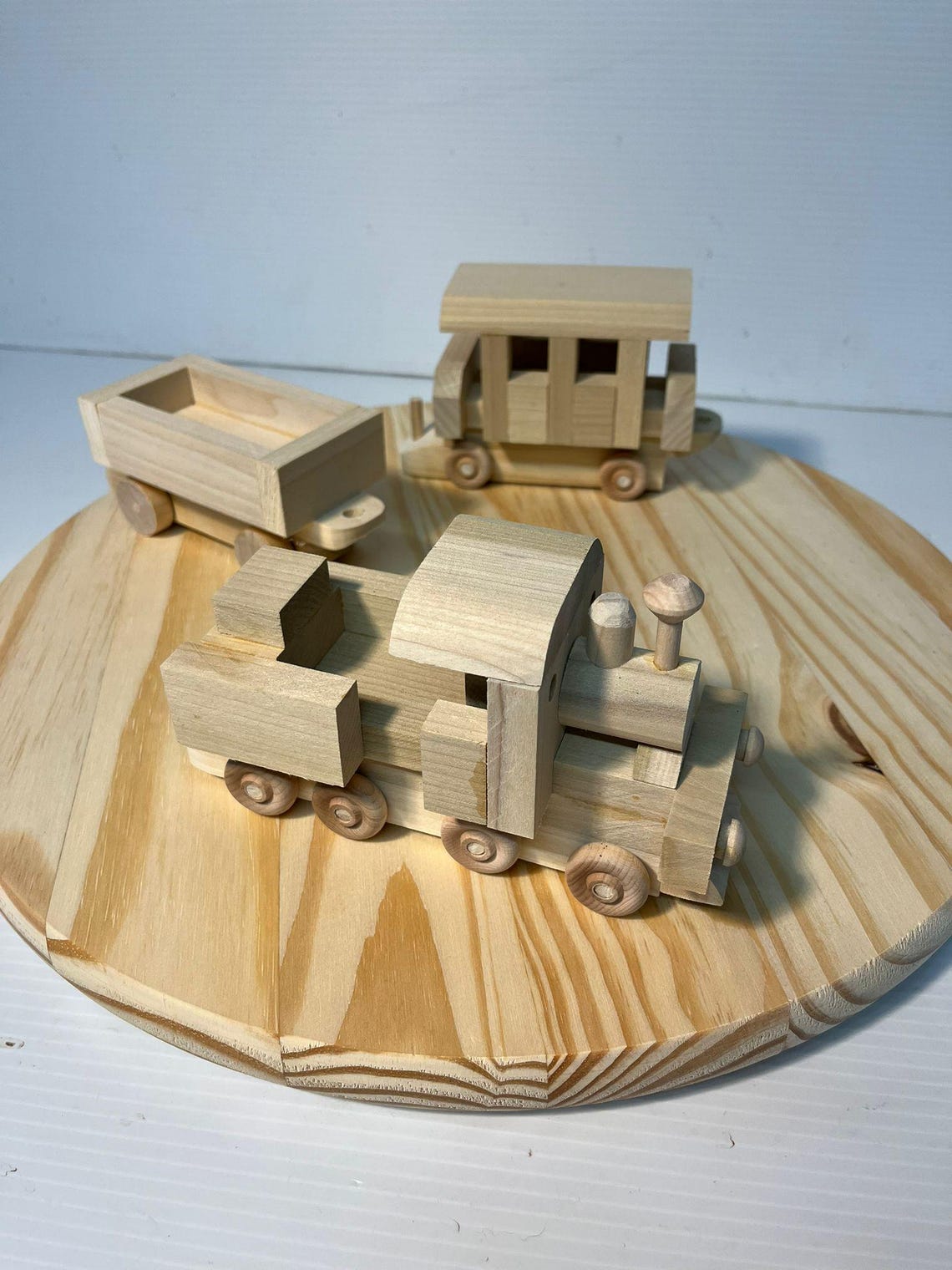 Custom Handmade 3 Train Combo Set - Engine, Rail Car, and Caboose ...
