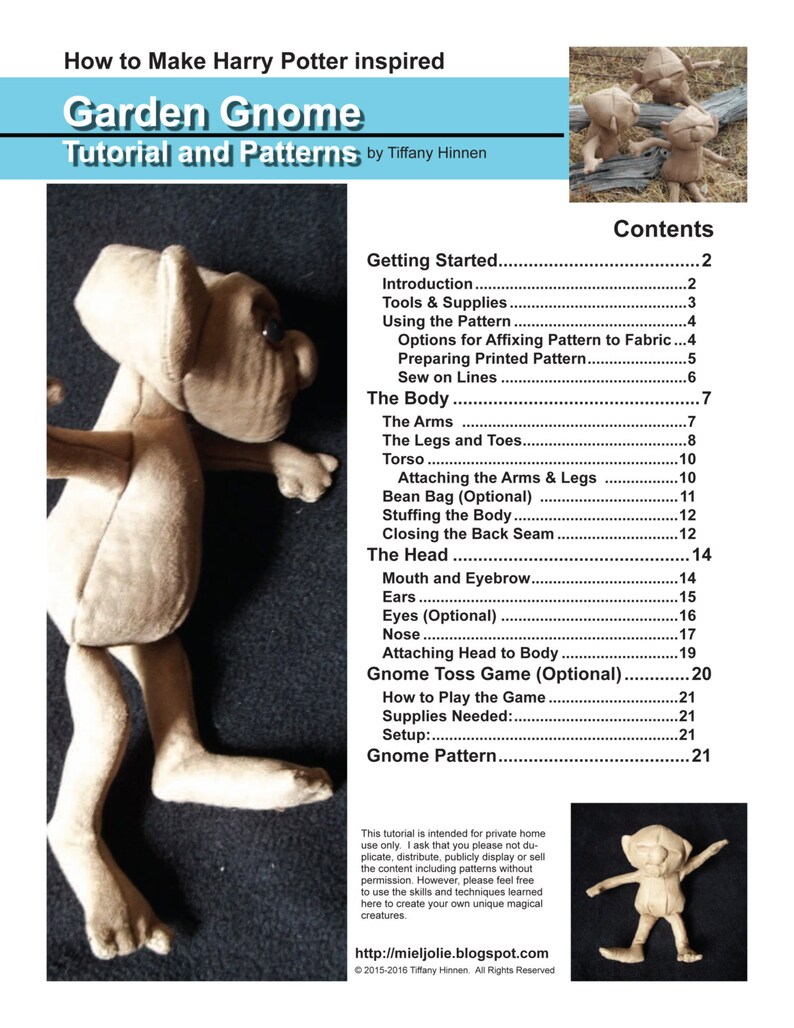 How to Make Garden Gnomes PDF Tutorial Pattern and Instructions for Bean Bag Plush Dolls image 2