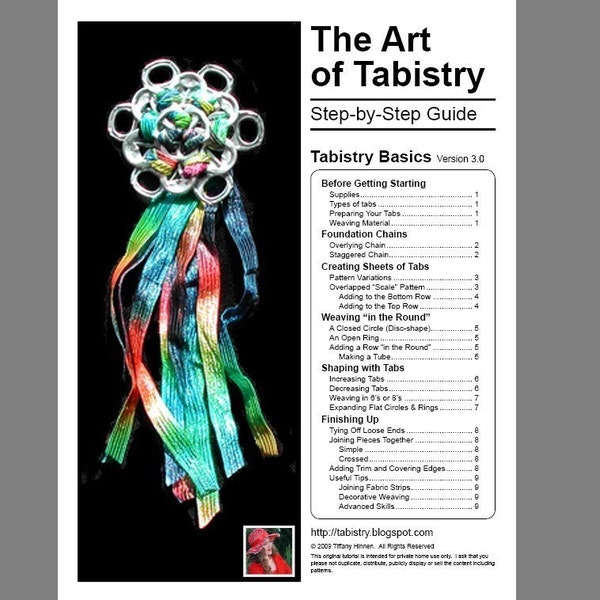 Tabistry Basics Step-by-Step Illustrated PDF Tutorial - Instructions for aluminum soda pop can tab weaving