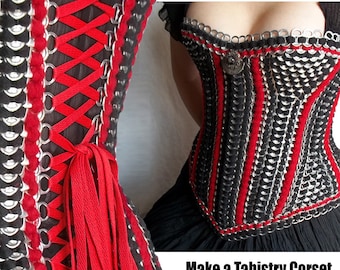 Tabistry Gusseted Corset PDF Tutorial - Pattern and Instructions for aluminum soda pop can tab corset or bodice