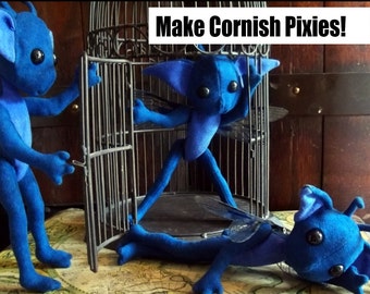 How to Make Cornish Pixies (PDF Tutorial) - Pattern and Instructions for Jointed Plush Dolls