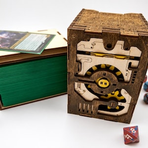 Caja para mazos Steampunk Artifact Commander: Almacenamiento para Magic The Gathering (MtG)