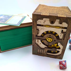 Artefact Commander Deck Box - Deck Box MtG pour 100 cartes avec pochette | Magic the Gathering | Cadeau steampunk, rangement et esthétique !