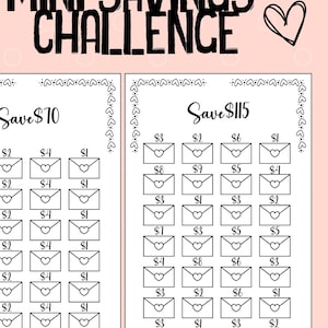 Mini Savings Challenge Cash Stuffing Cash Envelopes Cash Budgeting Small Amounts A6