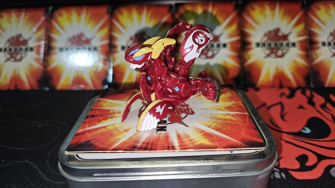 Bakugan BakuTech Pyrus Gren Dragaon Rosso Traslucido - Giocattolo SEGA, Condizioni Molto Buone