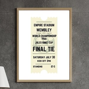 1966 WM Endrundenkarte – A3 Digital Download | Wembley Football Memorabilia Poster | Schwarz-Weiß-Hintergründe | PDF & JPG