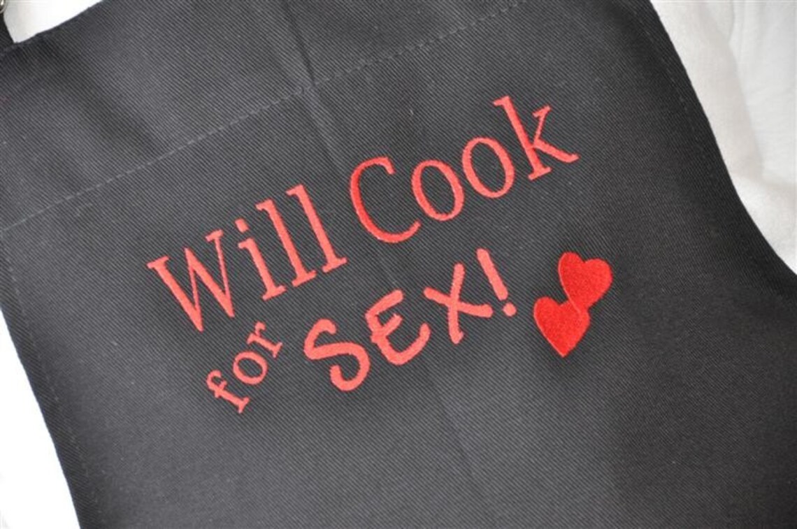 Personalized Embroidered Adult Cook For Sex Apron Sweetheart Etsy 