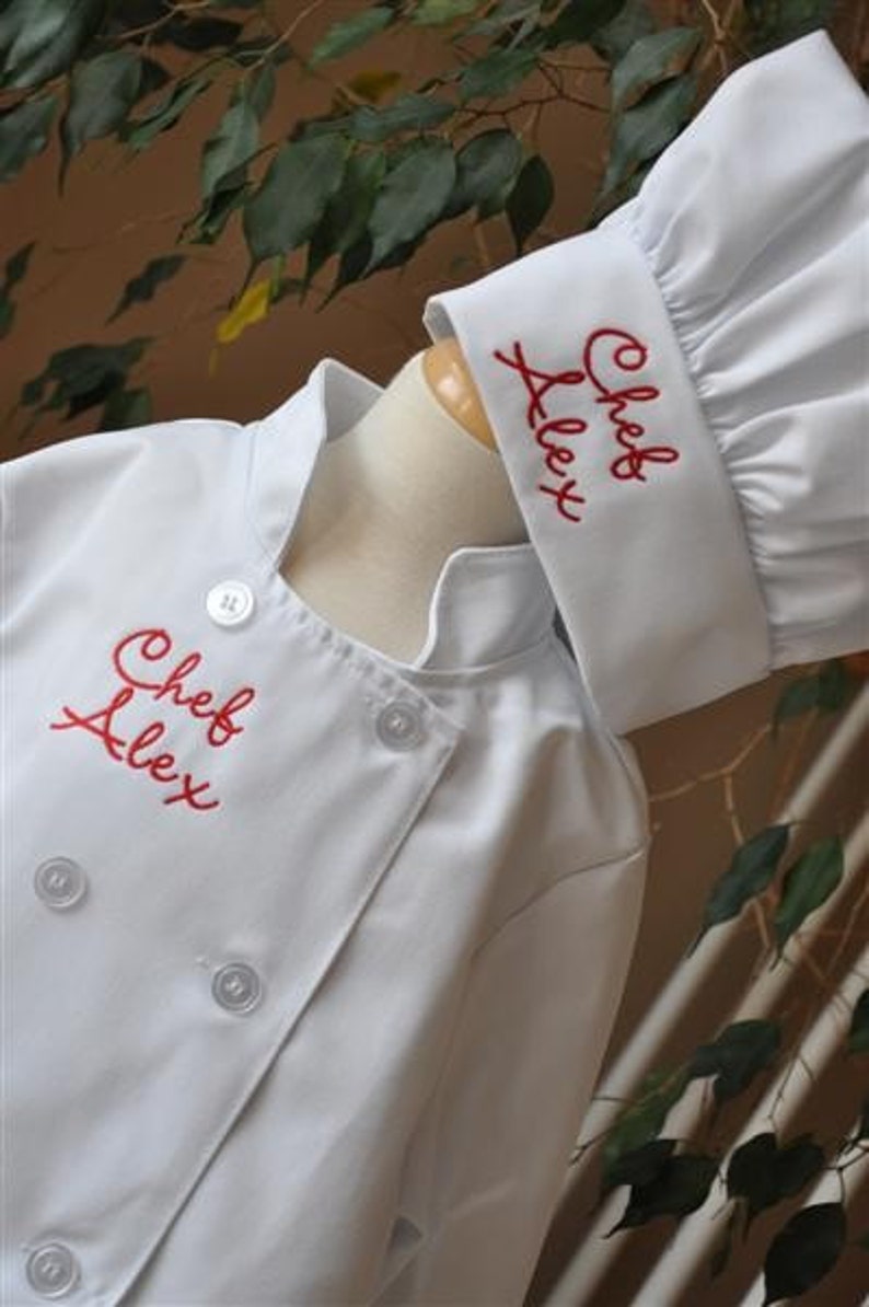 Child's Personalized Chef Coat and Matching Hat Set Etsy