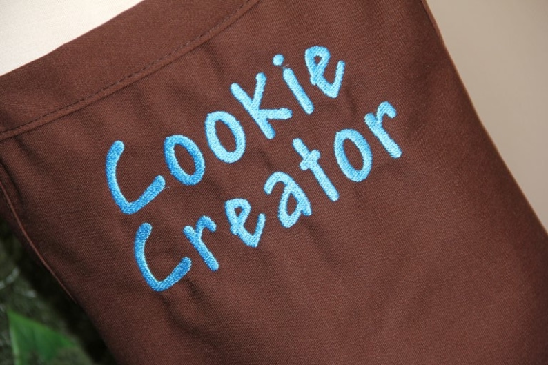 Personalized Embroidered Adult Apron CUSTOM wording or BUSINESS name