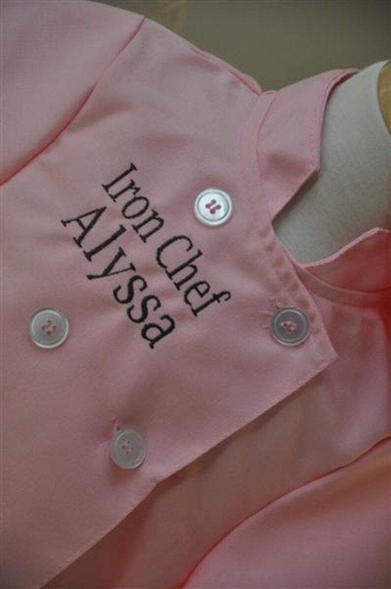 Child's Personalized Chef Coat and Matching Hat Set Etsy
