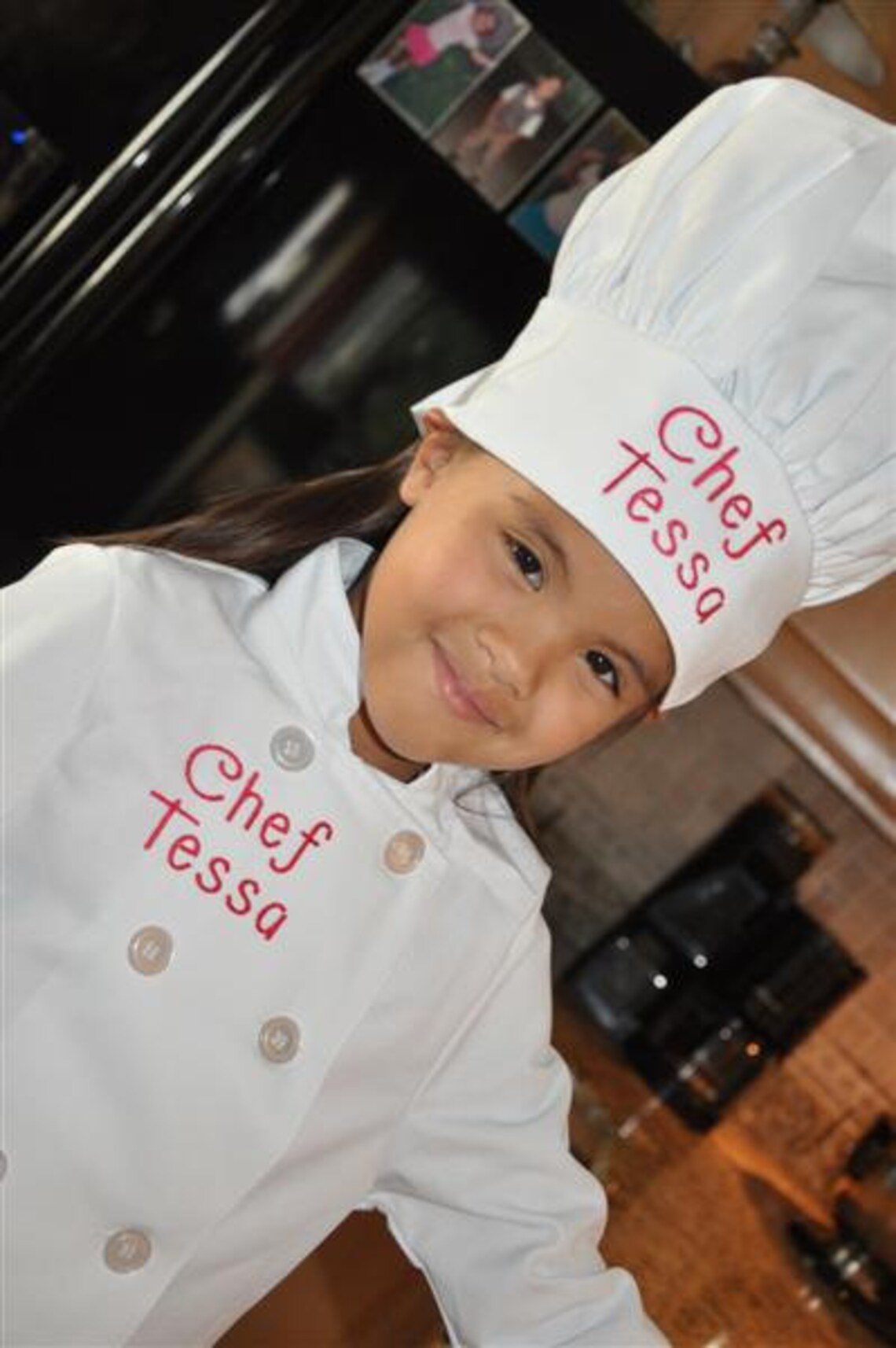 Child's Personalized Chef Coat and Matching Hat Set Etsy