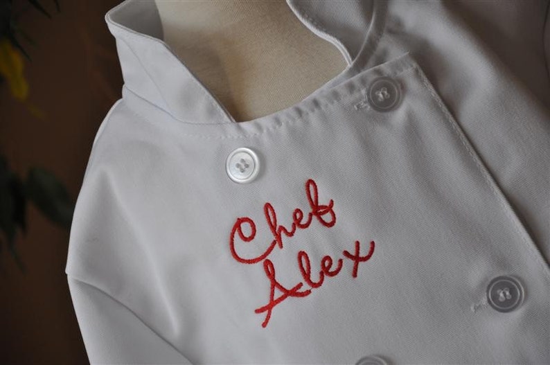 Child's Personalized Chef Coat and Matching Hat Set Etsy