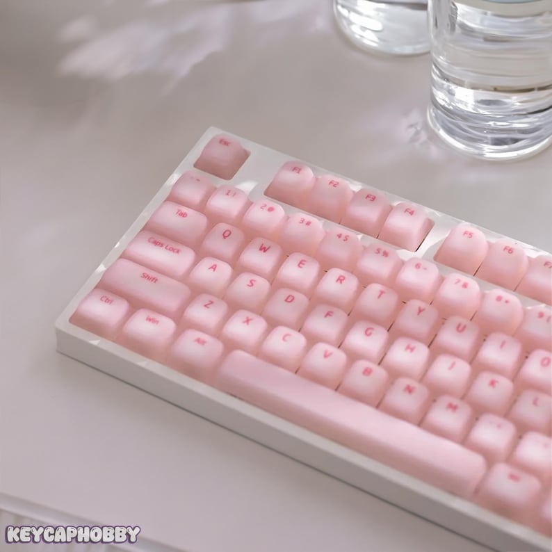 Gummy purple and pink keycaps