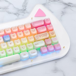 Juego de teclas con forma de Jelly Kitty: 148 teclas PBT, perfil MOA