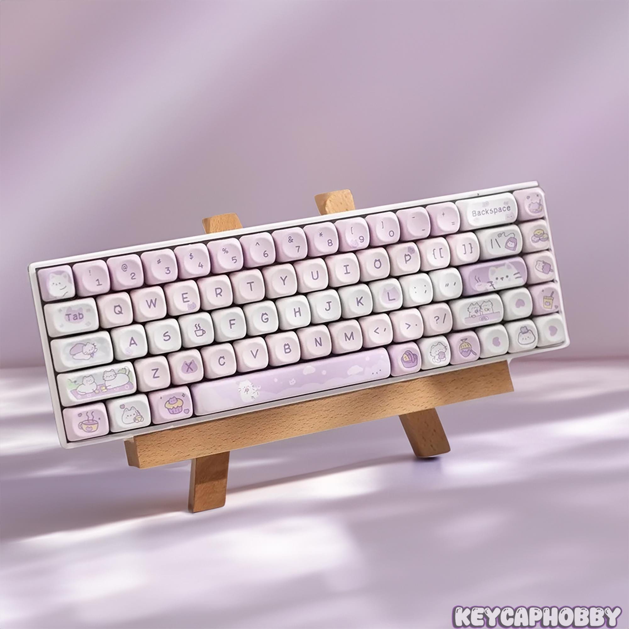 Kitty Cafe Keycap Set: 95 PBT Keys, MOA Profile, MX Switch - Etsy
