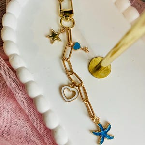 Custom Keychain Custom Charm Keychain Cute Keychain Gold Keychain Purse Charm Keychain Bag Charms Keychain Paper Clip Keychain Gold Keychain
