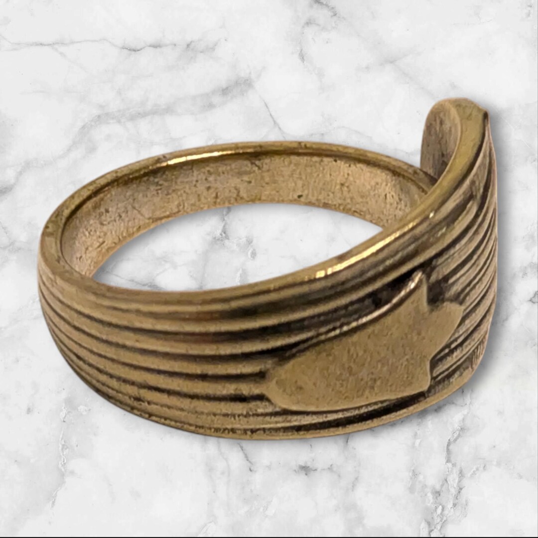 Shield Set Rings Antique Style Shield Ring, 24ct Plated Gold on Plated Silver and ...