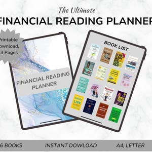 Reading Tips to Organize Your Finances in The New Year, Financial Reading Planner, Personal Growth Planner, Printable Template