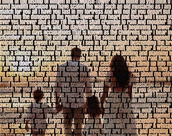Custom Family Typography Portrait From Photo, Personalized Family Gift, Digital Download