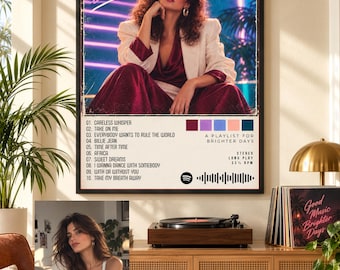 Custom 80s Pop Star Portrait From Photo, Retro Glam Album Cover Art, Digital File