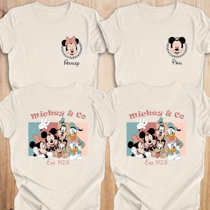 Retro Custom Mickey & Friends Shirt, Disney Vacation Shirt, Checkered Magic Kingdom Family Matching Trip Tee, WDW Disneyland Shirt