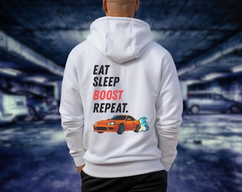 Car Sweatshirt | Anime Style Jumper | Eat, Sleep, Boost, Repeat | Gift for Car Lovers | Auto Enthusiasts | Unisex clothing | JDM Jumper |
