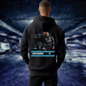 F1 Lewis Hamilton Hoodie | Formula 1 Racing Cars Graphic Back Print | Motorsport Fan Gift | F1 Merch Sweatshirt | F1 Hoodie | F1 Racing |