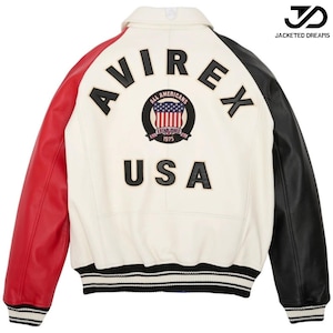 Handmade Avirex Leather Bomber Jacket, Handcrafted Men&#39;s Icon Jacket, Multi-Color Flight Jacket, Genuine Leather | Best Gift for him/her