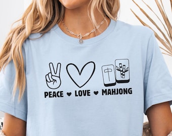 麻雀Tシャツ、かわいい麻雀シャツ、麻雀ギフト、麻雀プレイヤー、麻雀中国ゲーム、麻雀Tシャツ、麻雀へのギフト、麻雀選手権