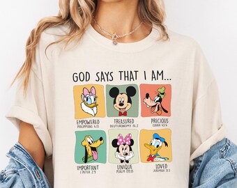 Comfort Colors® Disney Gott sagt, ich bin Shirt, Disney Bibel Vers T-Shirt, Disney Christian Shirt, Glaube Shirt, Disneyland Religiöses Shirt