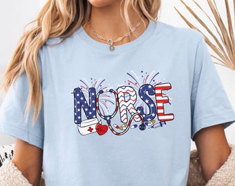 All American Nurse Shirt, 4th of July Nurse Shirt, Nurse Gift, Nursing School Tee, Registered Nurse Shirt, RN Shirt, American Nurse Shirt