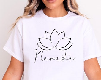 Lotus Flower T-Shirt, Botanical Shirt, Yoga Shirt, Namaste Shirt, Mandala Shirt, Yoga Teacher Gift, Yoga Lover Shirt, Yogi Gifts