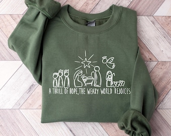 Christian Christmas Sweatshirt, Nativity Scene Sweatshirt, Christmas Nativity Shirt, Religious Christmas Gifts, Jesus Christmas Sweatshirt